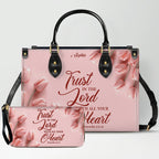 Personalized Pink Tulip Christian Handbag Set
