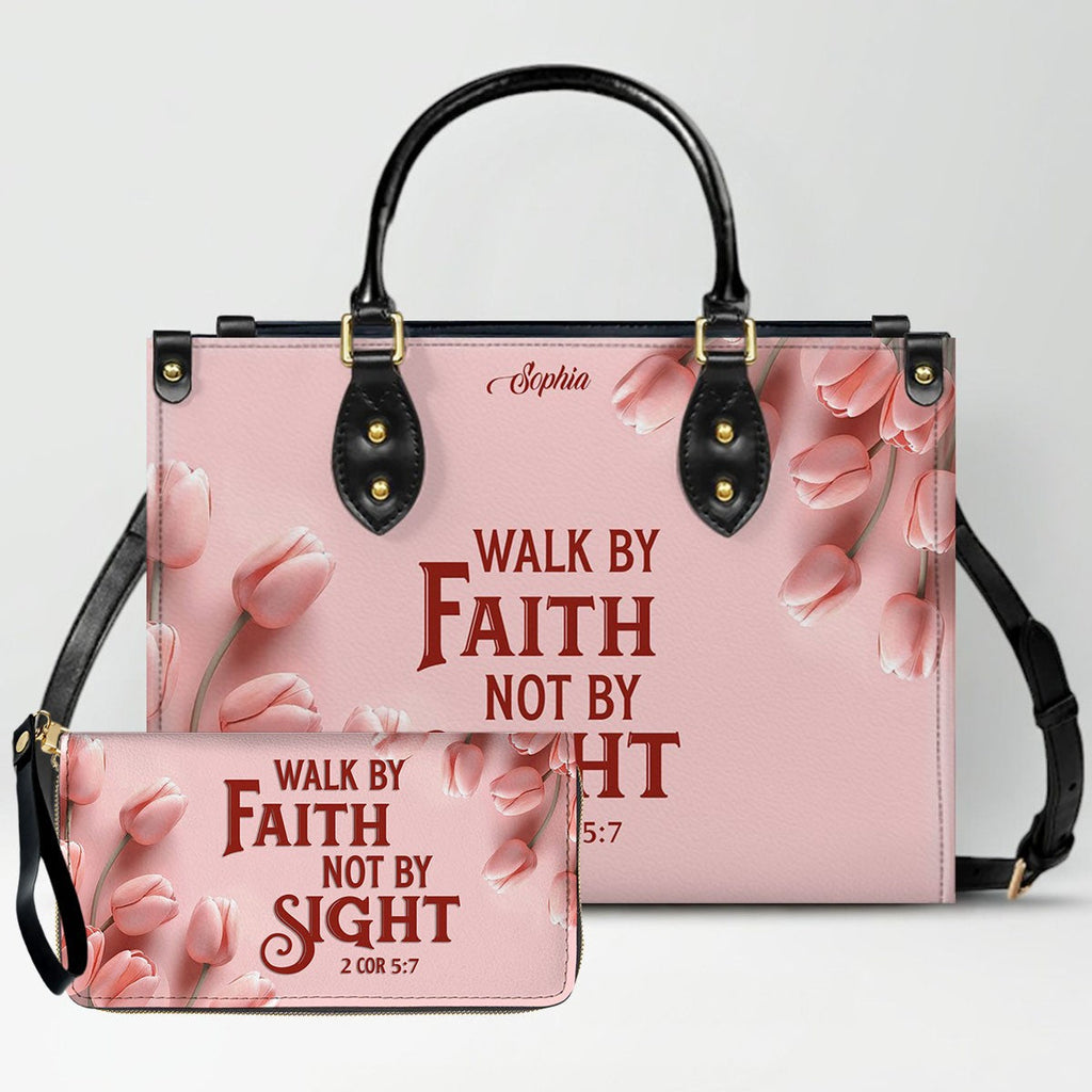 Personalized Pink Tulip Christian Handbag Set