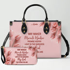 Personalized Pink Tulip Christian Handbag Set