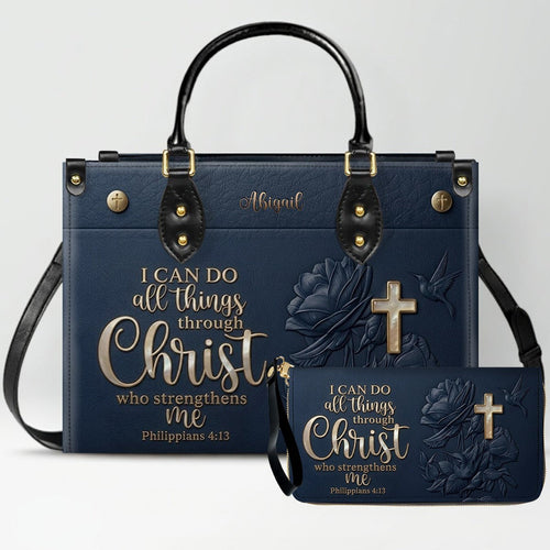 Custom Philippians 4:13 Leather Handbag & Wallet