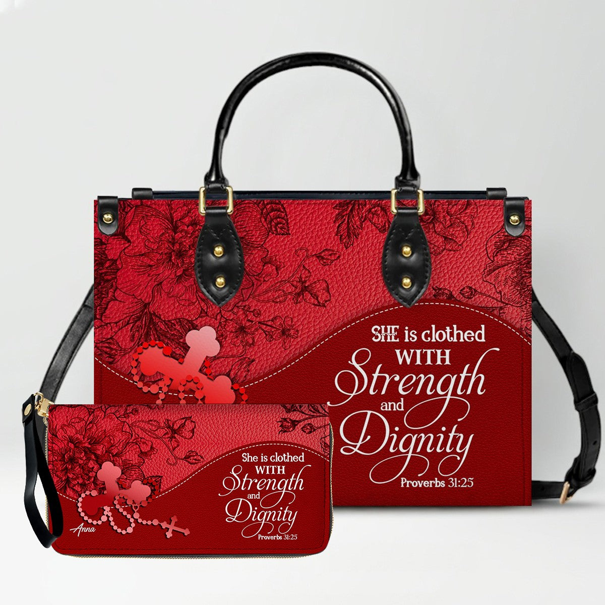 Personalized Christian Handbag & Clutch Set