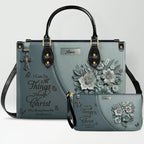 Personalized Christian Floral Leather Handbag