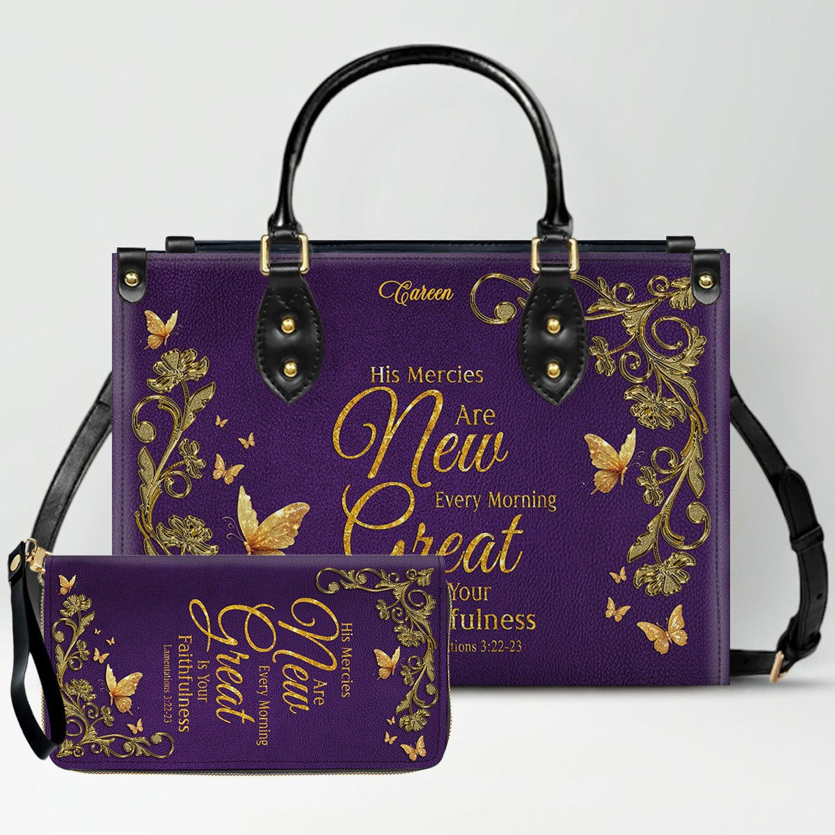 Personalized Christian Leather Handbag & Wallet