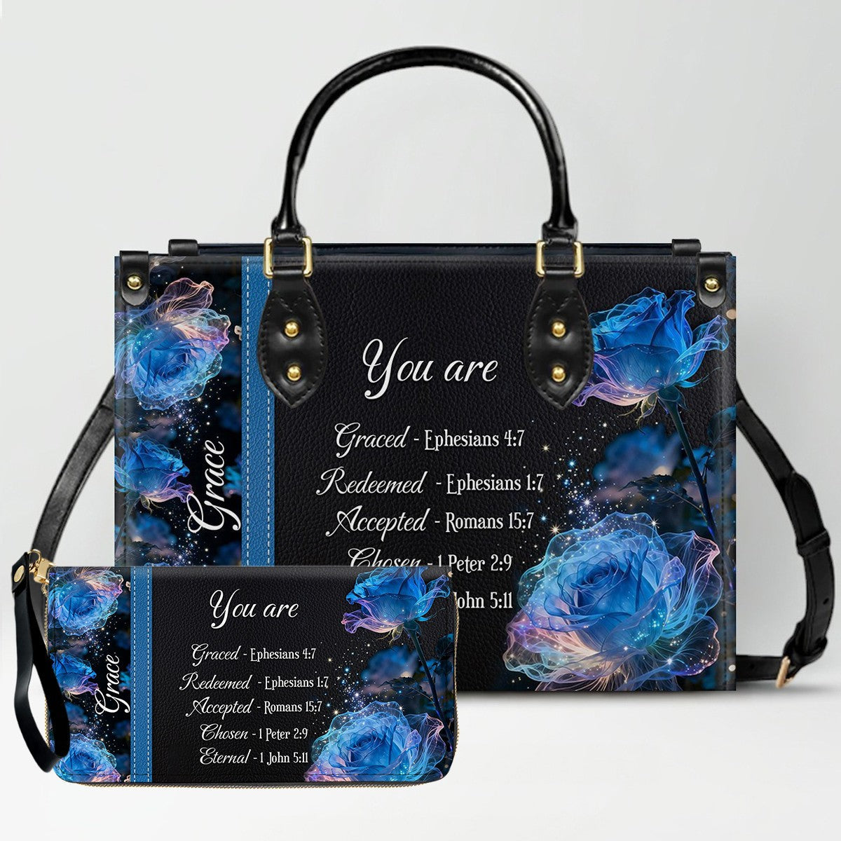 Personalized Bible Verse Leather Handbag