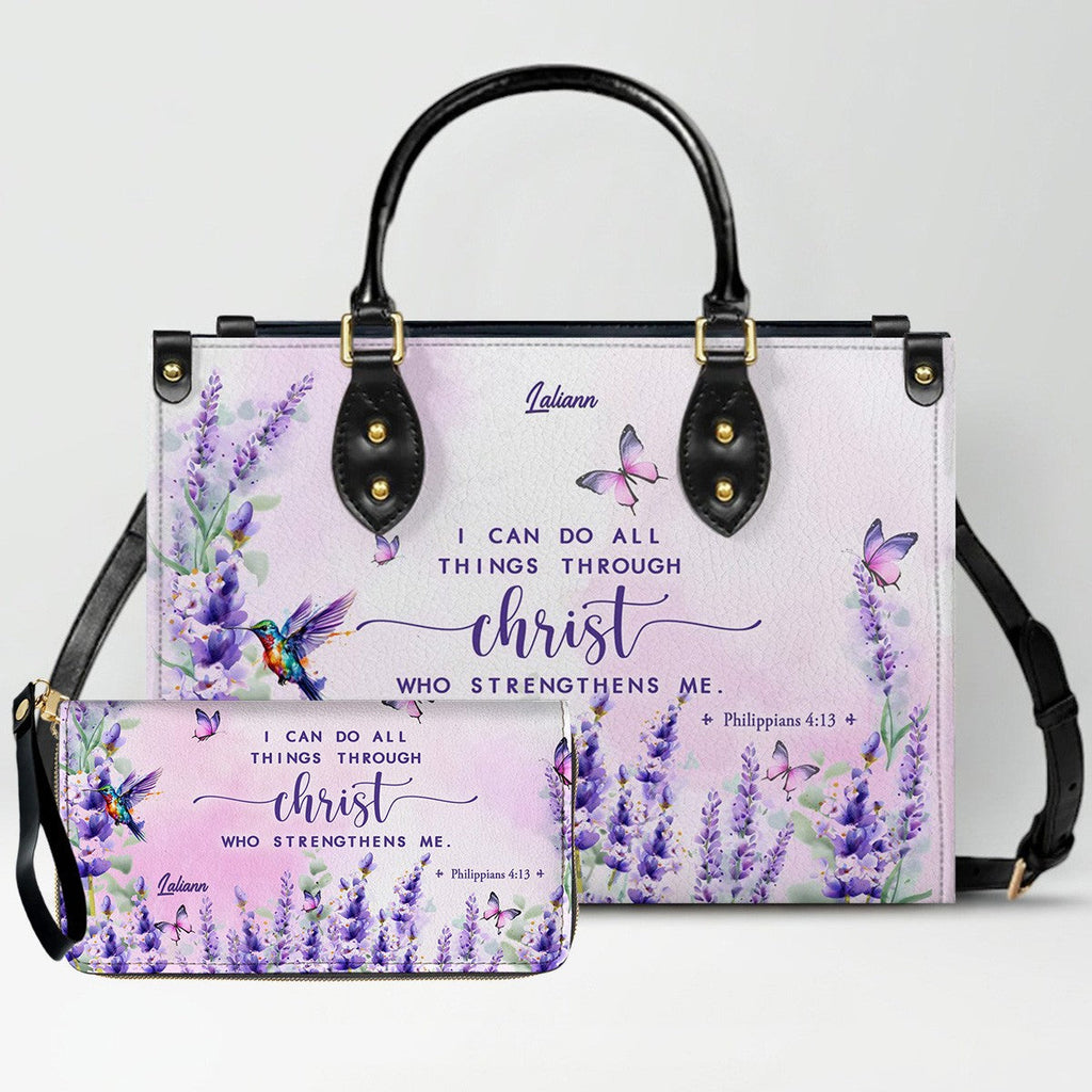 Custom Christian Leather Handbag & Matching Wallet