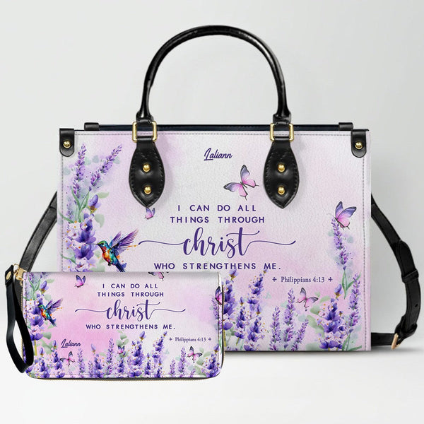 Custom Christian Leather Handbag & Matching Wallet