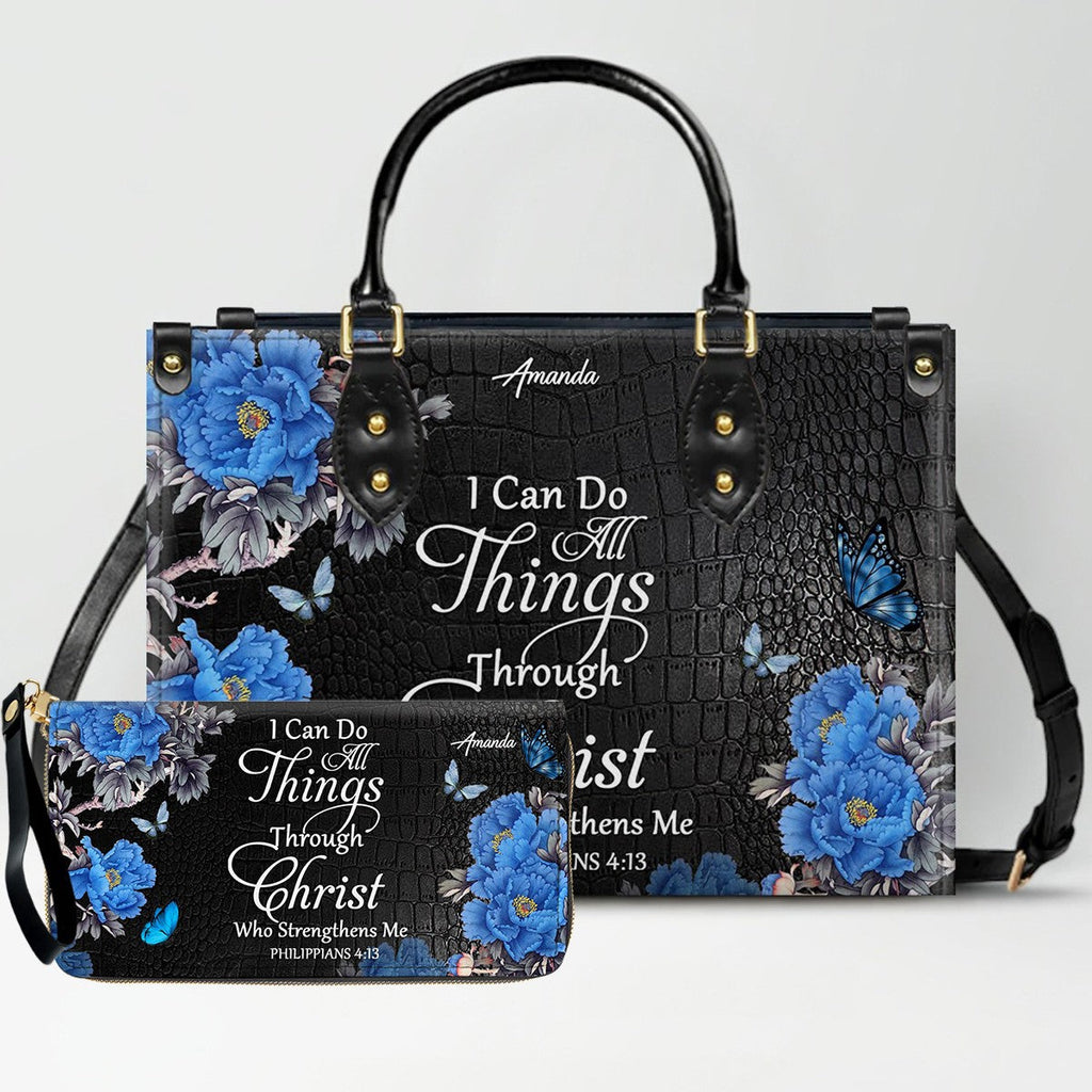 Personalized Christian Leather Handbag & Wallet