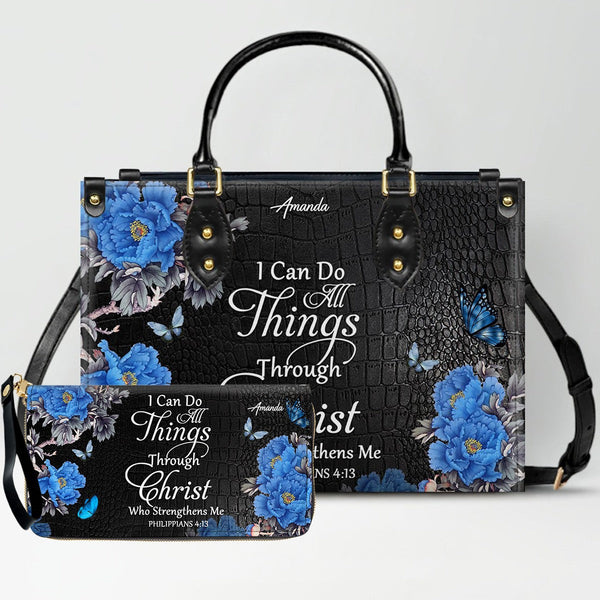 Personalized Christian Leather Handbag & Wallet