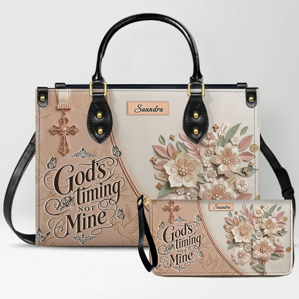 Personalized Beige Cross Handbag & Wallet Set