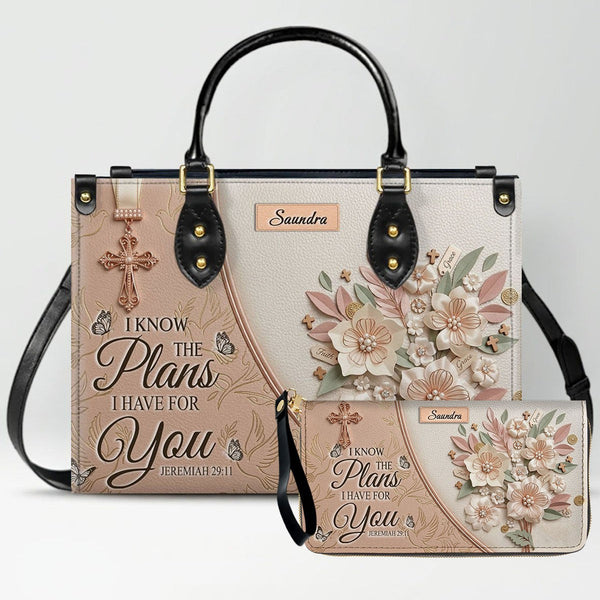 Personalized Beige Cross Handbag & Wallet Set