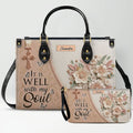 Personalized Beige Cross Handbag & Wallet Set