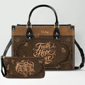 Personalized Scripture Leather Tote & Wallet Set