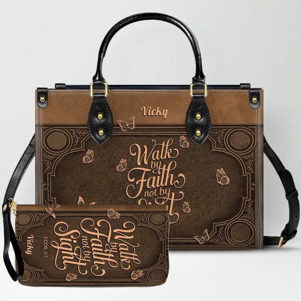 Custom Scripture Leather Tote & Wallet Set