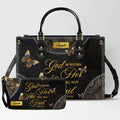 Personalized Butterfly Mandala Leather Handbag