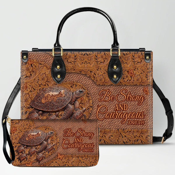 Personalized Western Turtle Leather Handbag