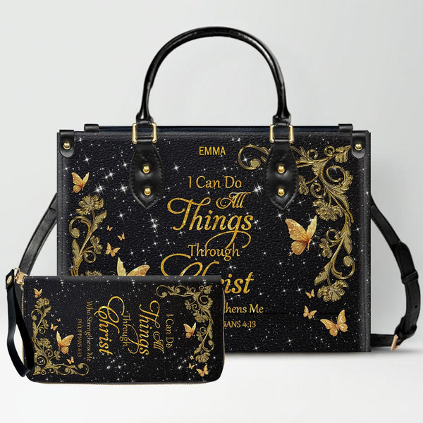 Custom Christian Leather Handbag & Wallet Set