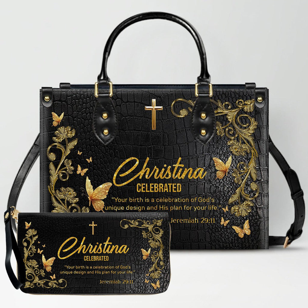 Personalized Sacred Name Leather Handbag & Wallet