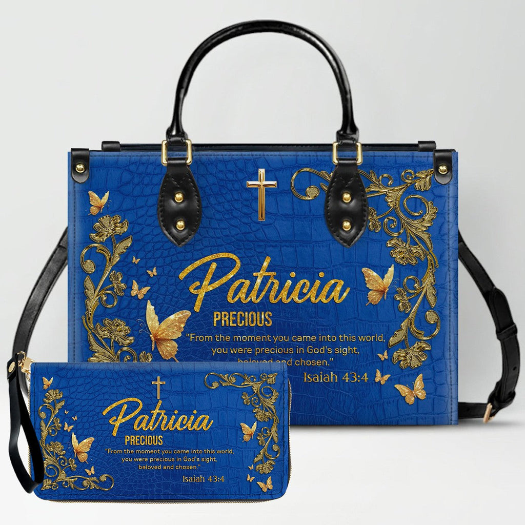 Personalized Sacred Name Leather Handbag & Wallet
