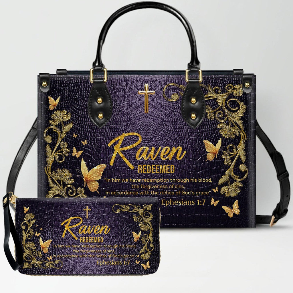 Personalized Sacred Name Leather Handbag & Wallet