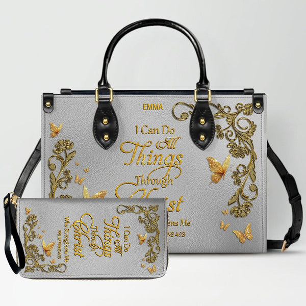 Personalized Christian Leather Handbag & Wallet