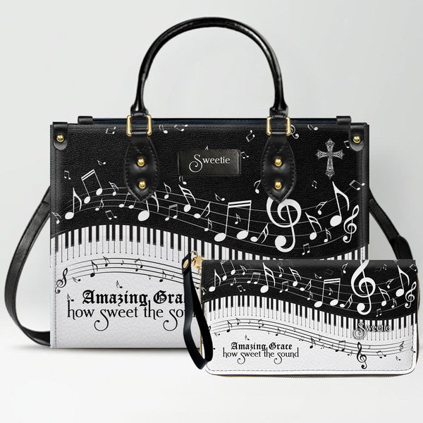 Personalized Christian Hymn Leather Tote Bag