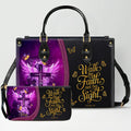 Personalized Christian Cross & Wings Leather Handbag