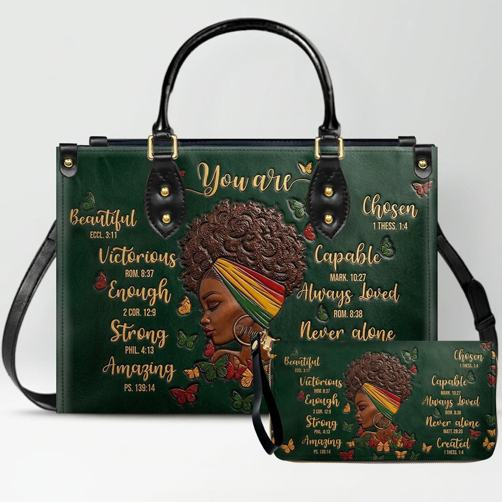 Personalized 'You Are Beautiful' Leather Handbag