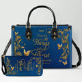 Personalized Christian Bible Verse Leather Tote