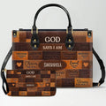 Personalized God Says You Are Leather Handbag Set