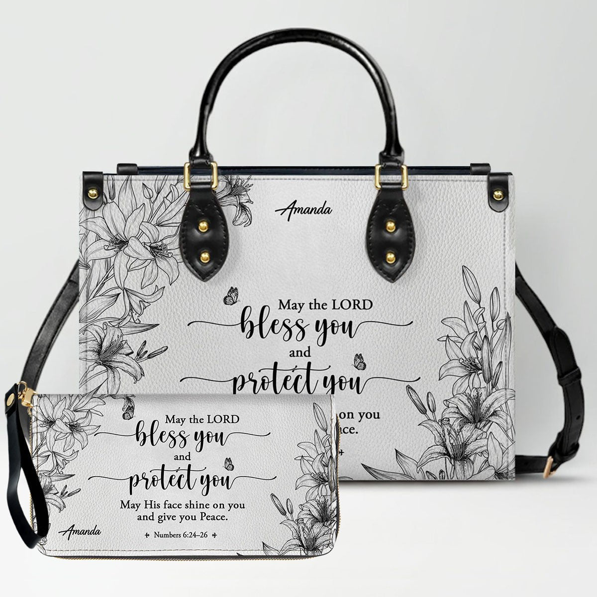 Personalized Bible Verse Tote Bag & Wallet Set