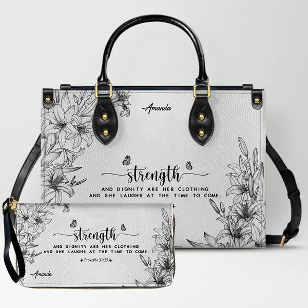 Personalized Bible Verse Tote Bag & Wallet Set