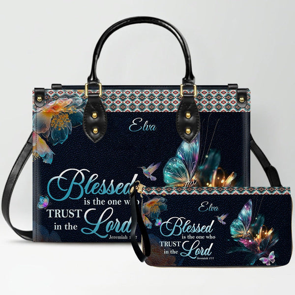 Jeremiah 17:7 Personalized Leather Tote Bag