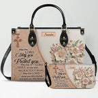 Personalized Beige Cross Handbag & Wallet Set