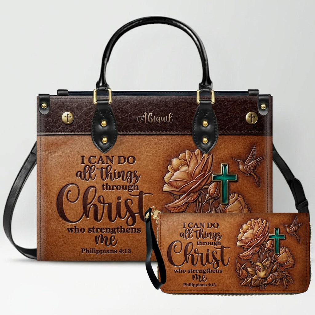 Custom Christian Leather Handbag & Wallet Set