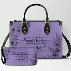 Personalized Purple Bible Verse Leather Handbag