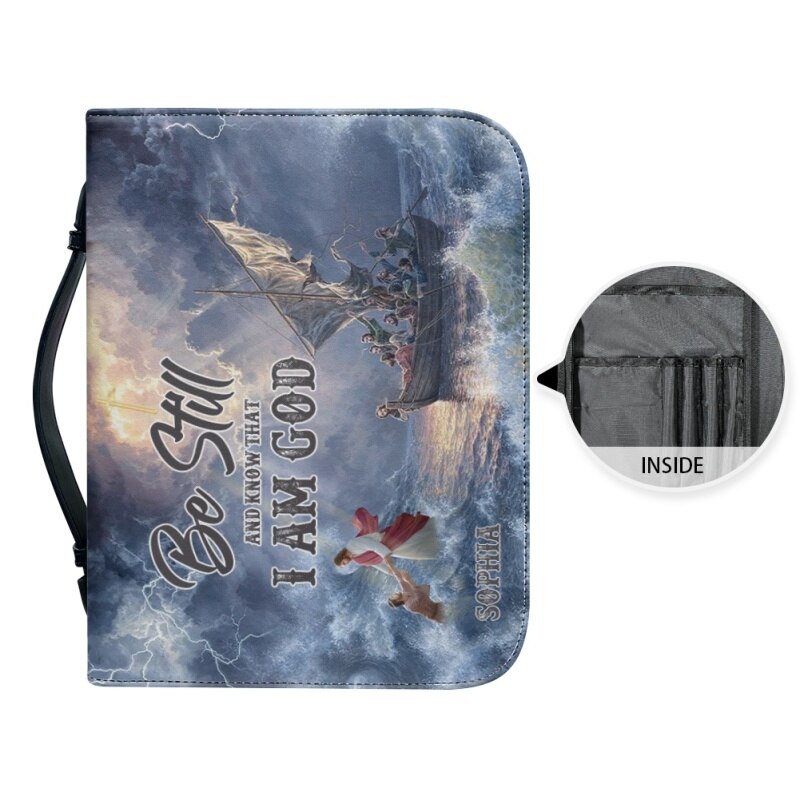 Personalized Be Still Divine Voyage Bible Cover