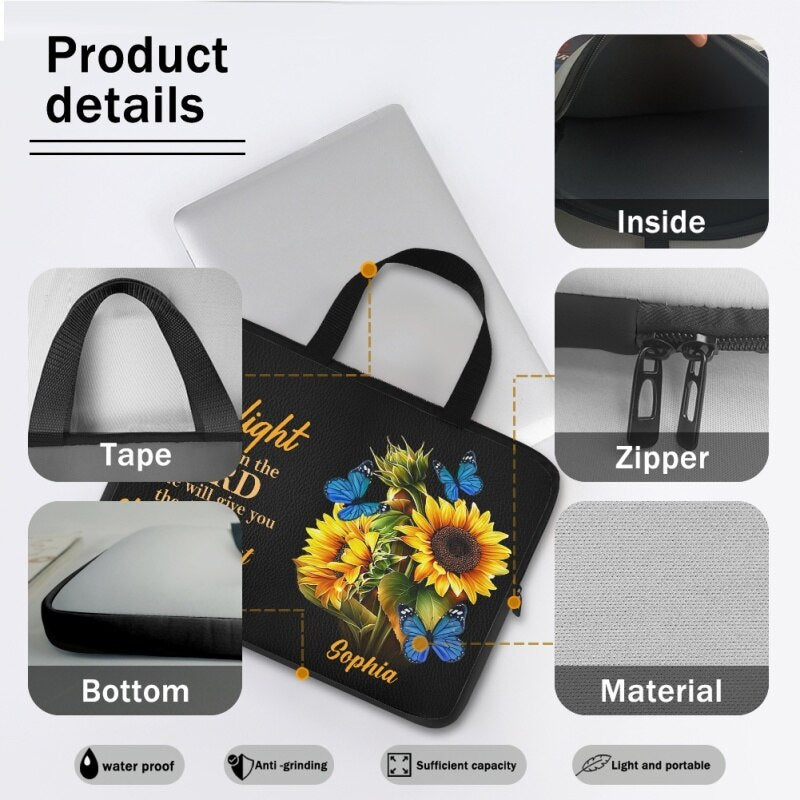 Personalized Delight in the Lord Laptop Bag