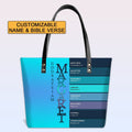 Personalized Bible Verse Leather Tote Bag