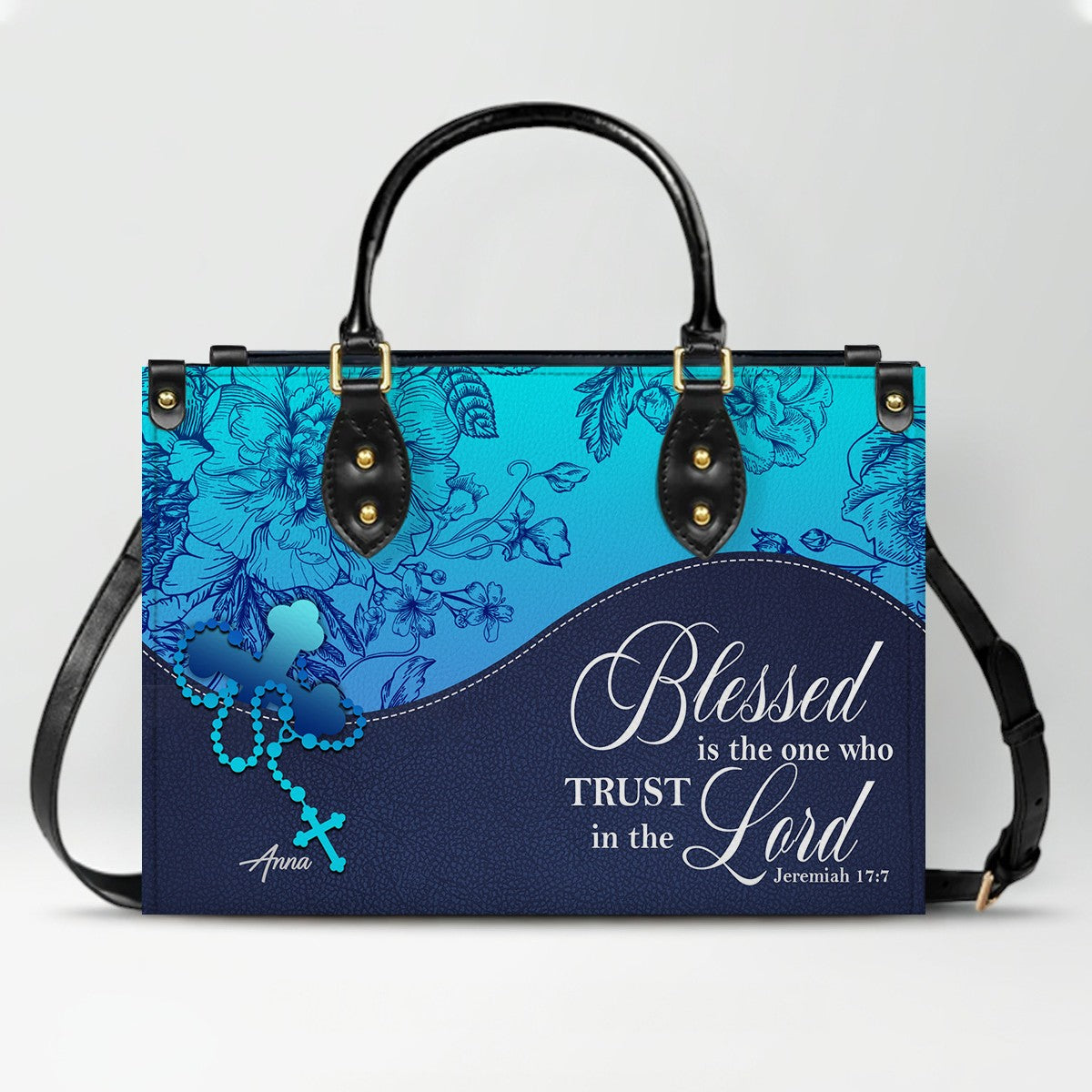Sapphire Blue Personalized Christian Handbag