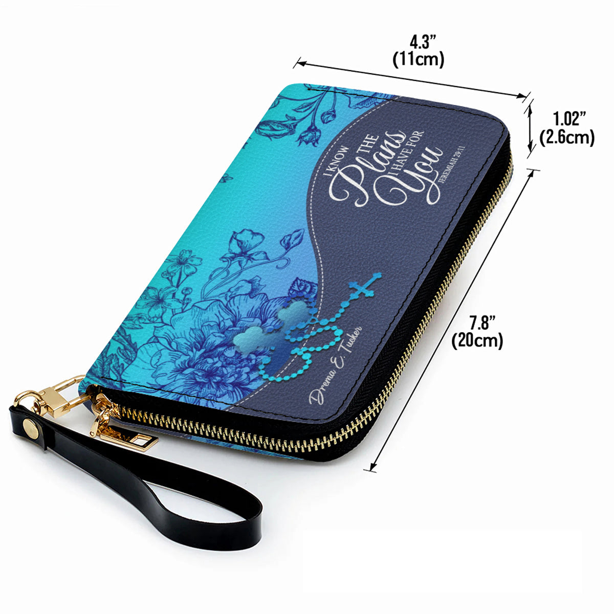 Personalized Christian Long Leather Wallet