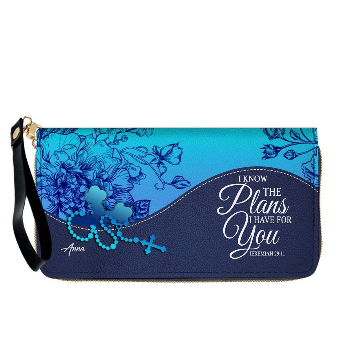 Personalized Christian Long Leather Wallet