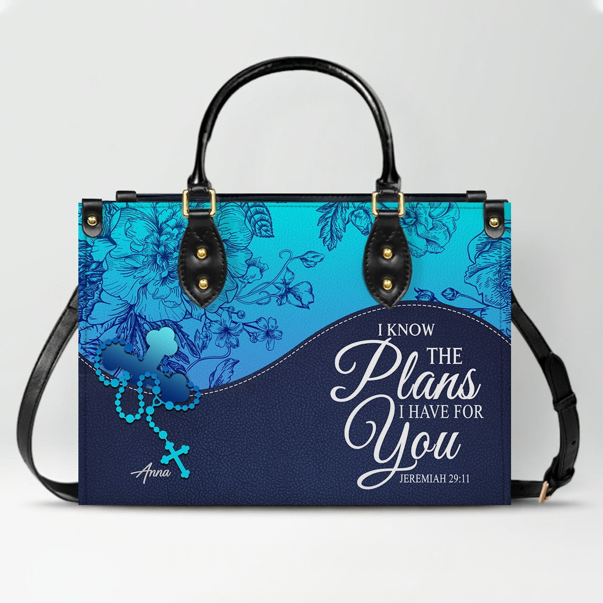 Sapphire Blue Personalized Christian Handbag