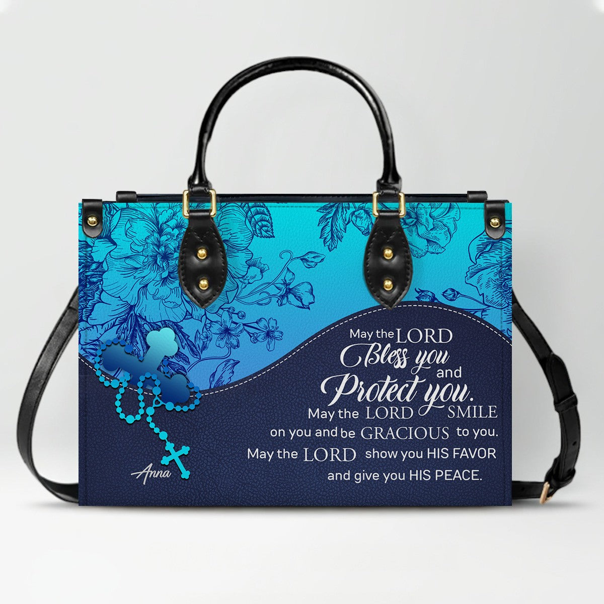 Sapphire Blue Personalized Christian Handbag