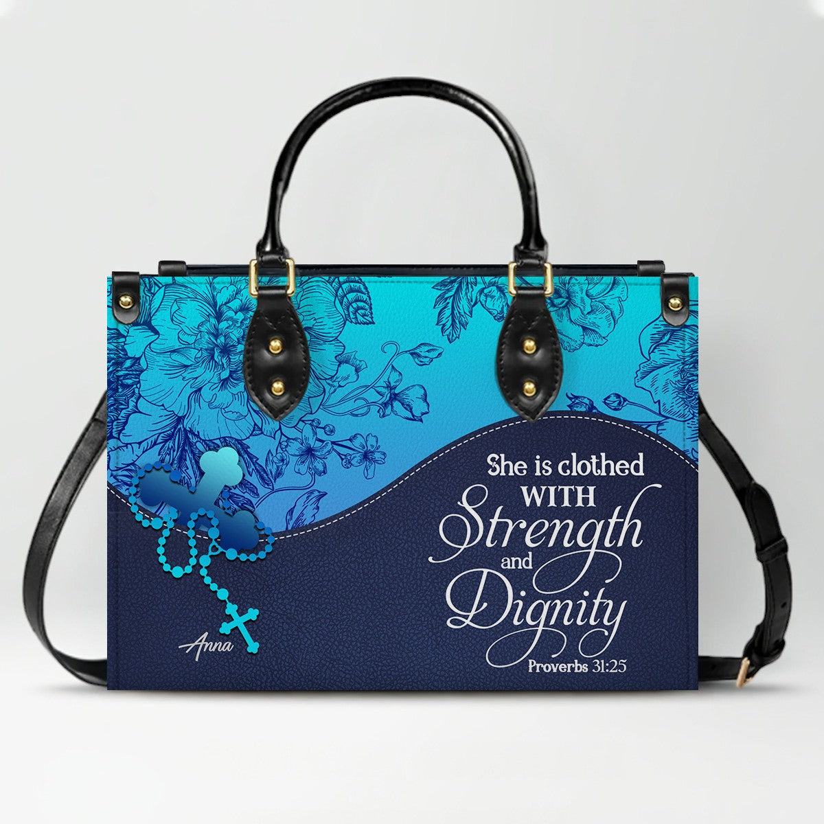 Sapphire Blue Personalized Christian Handbag