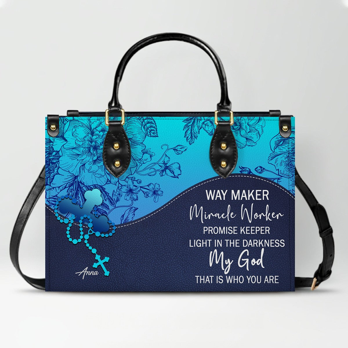 Sapphire Blue Personalized Christian Handbag