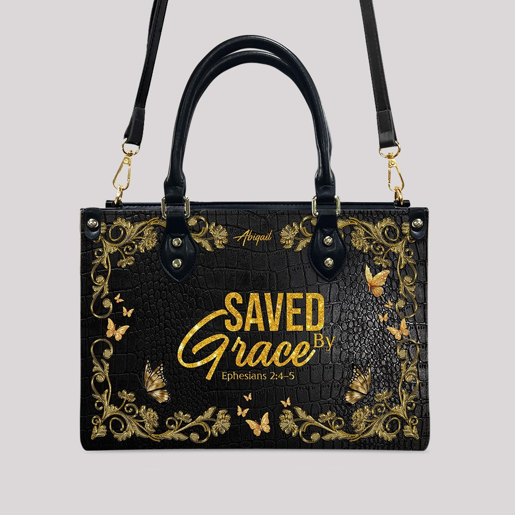 Love & Grace Personalized Christian Leather Tote