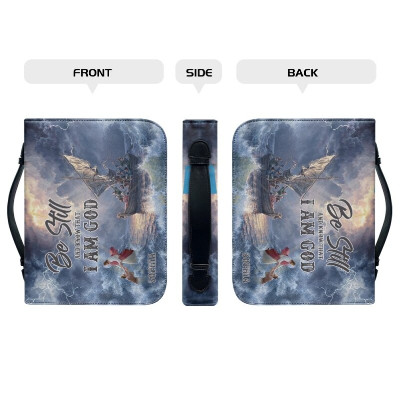 Personalized Be Still Divine Voyage Bible Cover