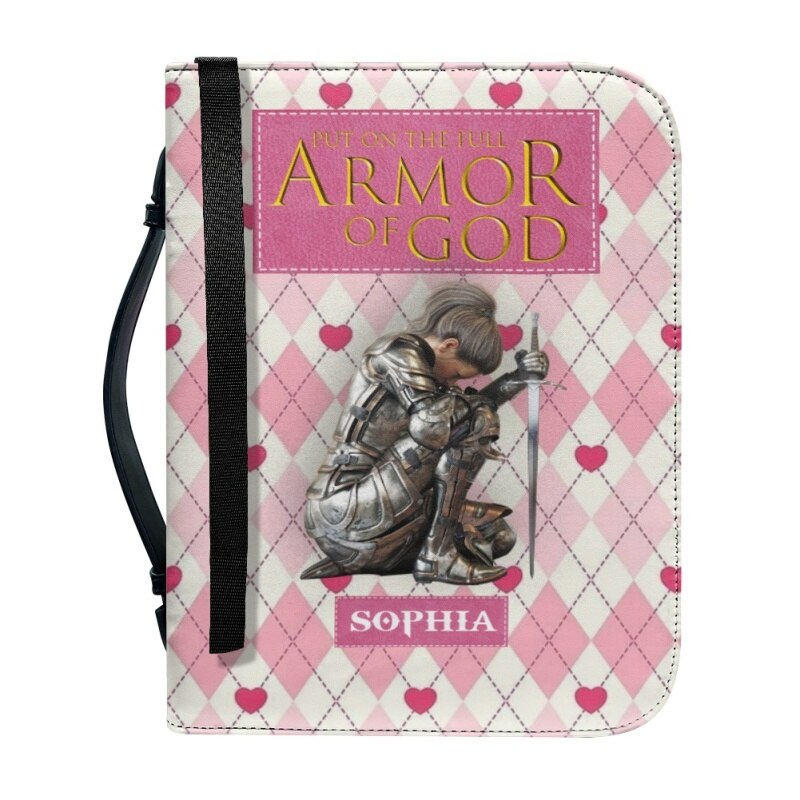 Personalized Armor of God Pink Bible Cover