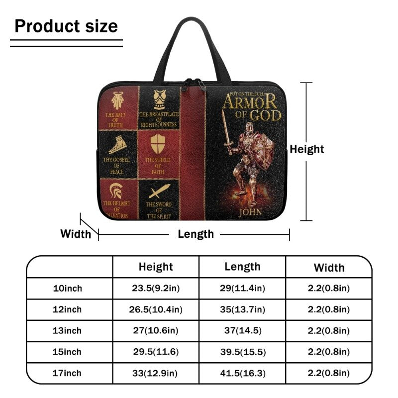 Full Armor of God Personalized Laptop Bag