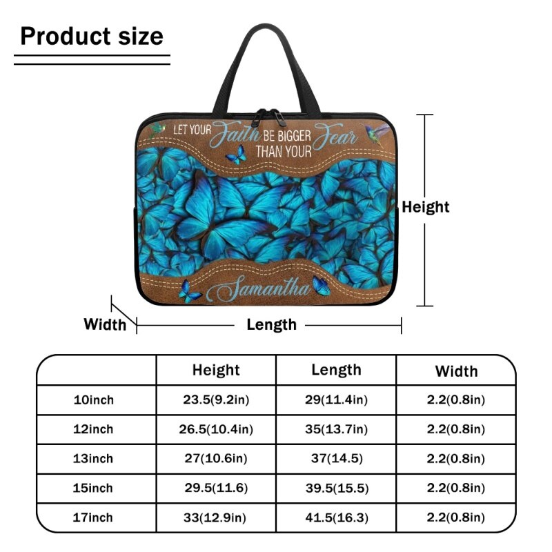 Personalized Faith Over Fear Laptop Bag